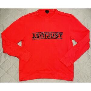 JUST CAVALLI Men’s Designer Fashion Red Logo Size Large
